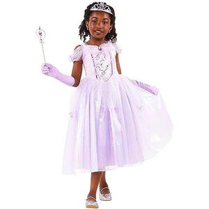 Rubies Prinses Purple Princess kostuum voor meisjes, paarse prinsessenjurk met organza, diadeem en handschoenen, origineel, ideaal voor Halloween, Kerstmis, carnaval en verjaardag.