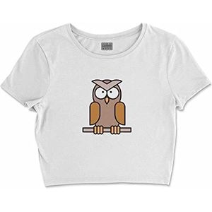 Bona Basics, Basic T-shirt met digitale print voor dames, 100% katoen, wit, casual, maat: XL, wit, XL korte taille, Wit