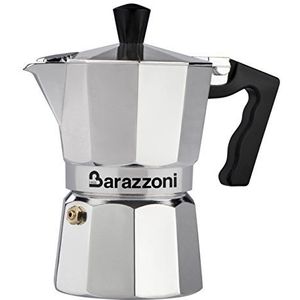 Barazzoni la Koffiezetapparaat met 3 kopjes, aluminium, grijs, 8,7 x 15,1 x 15,7 cm