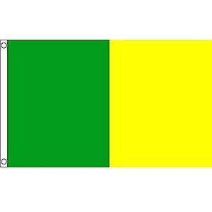 AZ FLAG Vlag groen en geel, 90 x 60 cm, groene en gele vlag, 60 x 90 cm, vlaggen