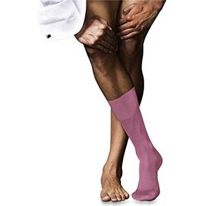 FALKE Heren nr. 9 ademende sokken katoen lichte glans versterkt platte teennaad effen hoge kwaliteit elegant voor kleding en werk 1 paar, Rood (Rose 8680)