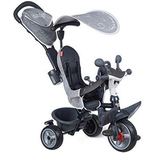 Smoby - Driewieler Baby Driver Plus grijs – kinderfiets vanaf 10 maanden – stille wielen – parkeerrem ��– 741502