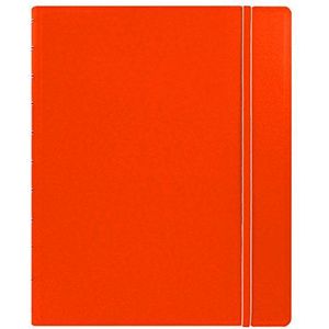Filofax Klassiek navulbaar notitieboek, 27,4 x 21,6 cm, oranje - elegante omslag in lederlook met beweegbare pagina's - elastische sluiting, indexen, zak en bladwijzer (B115104U), letterformaat