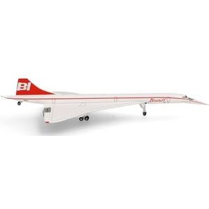 Herpa Braniff International Concorde vliegtuigmodel, schaal 1/500, model, verzamelstuk, vliegtuig zonder standaard, metalen figuur