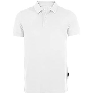 HRM Heavy Poloshirt voor heren, premium poloshirt voor heren, van 100% katoen, basic poloshirt, wasbaar tot 60 °C, hoogwaardige en duurzame herenkleding, werkkleding, Wit