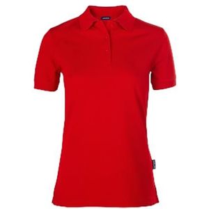 HRM Luxe poloshirt voor dames van 100% katoen, basic poloshirt tot 60 graden Celsius, kleurecht, wasbaar, hoogwaardig en duurzaam, rood (rood 03)