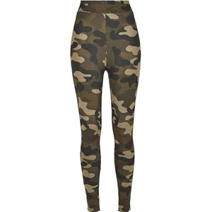 Urban Classics Dameslegging met hoge taille, technische broek, houten camouflage, 5XL groot