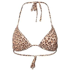 PIECES Pcbaomi Triangle Bra Sww Noos Bc Bikini Triangle pour femme, Noir/imprimé léopard, L