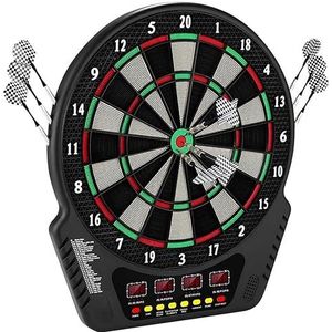 Eloklem Elektronisch dartbord met 4 lcd-displays en oplaadadapter, 6 darts en 24 pijlkoppen, 27 games met 243 speelopties