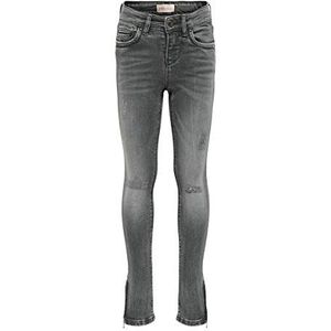 ONLY KONKendel skinny jeans in grijs met ritssluiting, Denim Grijs