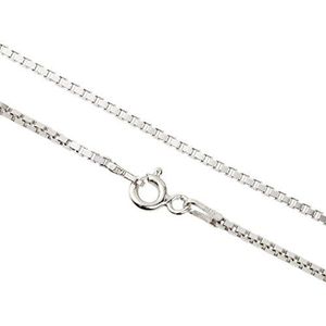 Aka Gioielli® - Venetiaanse ketting, 1,4 mm, sterling zilver 925, gerhodineerd, lengte: 40 45 50 55 60 70 cm, edelmetaal, Zonder steen