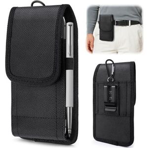 GlasFlength Riemhoesjes voor telefoon, smartphonetas met riemclip en karabijnhaak, riemtas voor heren, compatibel met 5,7 tot 6,3 inch telefoon voor reizen (zwart)
