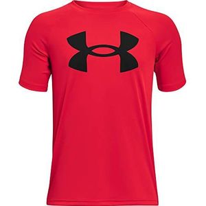 Under Armour UA Tech Big Logo SS Sport Lichtgewicht T-shirt voor jongens, rood/zwart (600)