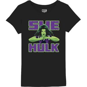 Marvel T-shirt voor meisjes, zwart, 10 jaar, zwart.