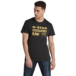G-Star Raw Raw. Graphic Slim heren T-shirt (1-Pack), zwart (Dk Black 336-6484), M