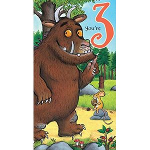 The Gruffalo GR020 verjaardagskaart voor 3e verjaardag, meerkleurig