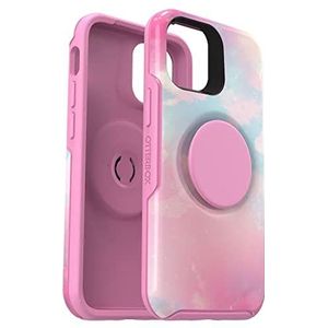 Otterbox 77-65759 voor Apple iPhone 12 mini, dun beschermings hoesje met geïntegReerde PopSockets PopGrip, Otter + Pop Symmetry Series - Daydream - Roze