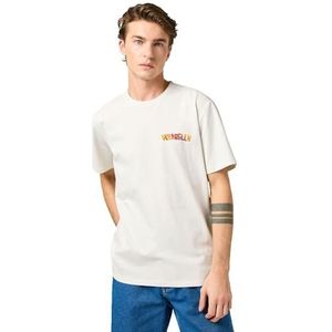 Wrangler Big Graphic Tee T-shirt voor heren, vintage wit, L