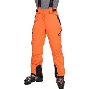 Trespass Kristoff Waterdichte skibroek voor heren, met afneembare bandjes, ritssluiting aan de enkels, beenkappen en zijsplitten, oranje, maat M