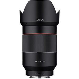 ROKINON AF 35 mm f/1.4 Autofocus Groothoek Full Frame Lens voor Sony FE Plat, Zwart (Io3514-e)