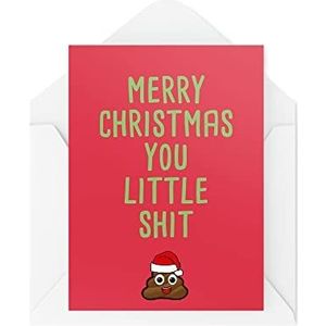 Grappige kerstkaarten | You Little Sh*t | Him Her Banter Colleague Blague Best Friend Christmas Nieuwigheid Festival Bestie Secret Santa | CBH687