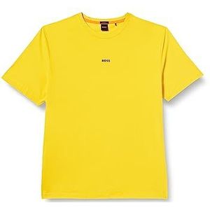 BOSS TChup T-shirt voor heren, katoen, stretch logoprint, Licht/pastelgeel 740