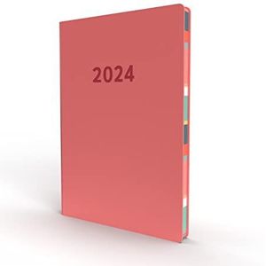 Collins Edge Mira EDMR153.55-24 Weekoverzichten 2024 A5 met gestippelde pagina's, kleurrijke lifestyle-planner voor kantoor, werk, thuis (roze)