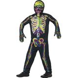 Smiffys skeletkostuum, meerkleurig met combinatie, masker en g