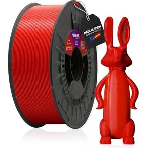 Winkle PETG filament voor 3D-printers, 1,75 mm, 300 g, compatibel met de meeste 3D-printers, PETG rood, maatnauwkeurigheid, 300 g spoel