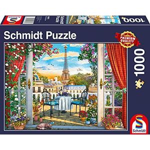 Schmidt Spiele 58976 Terras in Parijs, puzzel 1000 stukjes, kleurrijk