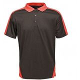 Regatta Heren-poloshirt, snel vochtafvoerend, met knoopsluiting, contrast, T-shirt/polos/jassen, 1 stuk, zwart/klassiek rood