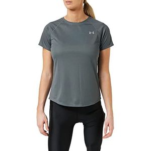 Under Armour Speed Stride T-shirt voor dames, lichtgrijs/lichtgrijs/reflecterend (012)