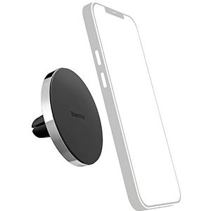 Hama MagLock Magnetische telefoonhouder voor ventilatierooster (smartphonehouder, mobiele telefoonhouder, autohouder, pincet, draaibaar, compact, rubber, voor