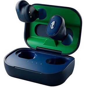 Skullcandy Grind Skull-iQ Draadloze in-ear hoofdtelefoon, 40 uur batterijduur, compatibel met Alexa, microfoon, compatibel met iPhone + Android + Bluetooth-apparaten, blauw/groen