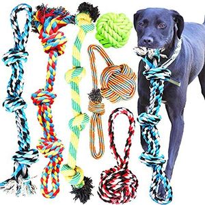 Youngever 6 stuks speelgoed voor grote honden, onverwoestbaar speelgoed, hondenspeelgoed van touw voor grote honden