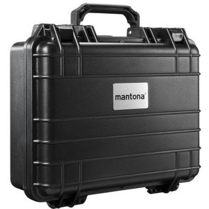 Mantona Outdoor foto beschermhoes M (geschikt voor DSLR-camera, GoPro actioncam, foto-apparatuur en nog veel meer, maat M, waterdicht, schokbestendig, stofdicht) zwart