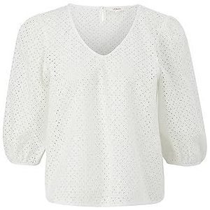 s.Oliver Blouse, 3/4 mouwen, damesblouse met 3/4 mouwen, Wit.