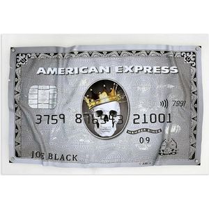 Gedrukt op plexiglas 'American Express Skull Card'