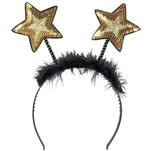Boland - Glinsterende sterdiadeem met veren, hoofdbedekking, kostuum, carnaval, themafeest, Nieuwjaar
