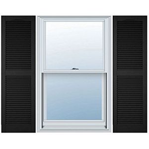 Ekena Millwork Lifetime Vinyl LL1S12X03900BL Standard Cathedral Top Center Mullion, vinyl luiken met open lamellen, met installatiekluiken en bijpassende schroeven (per paar), 30,5 x
