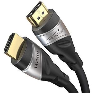 KabelDirekt 4 m - HDMI 2.1-kabel 8K Ultra High Speed gecertificeerd (48G, 8K @60Hz, nieuwste standaard, officieel gelicentieerd/getest voor optimale kwaliteit, ideaal voor PS5/Xbox, zilver/zwart)