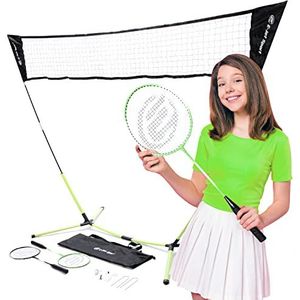 E-Jet Badminton racket set met ruches - Draagbare en onmiddellijke installatie (plezier, strand, park, picknick, buitenspellen)