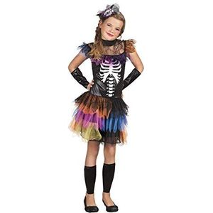Generique - kostuum skelet tutu kleurrijk voor meisjes Halloween
