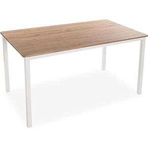 Versa Amaia Eettafel voor keuken, terras, tuin, eetkamer, afmetingen (l x b x h) 76 x 80 x 140 cm, hout en metaal, wit