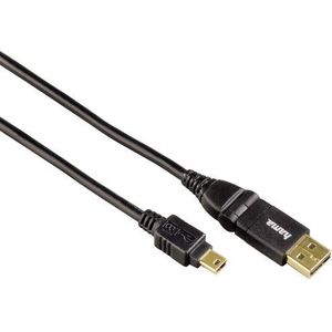 Hama Fullmotion USB A stekker Mini B haakse kabel 1,8 m