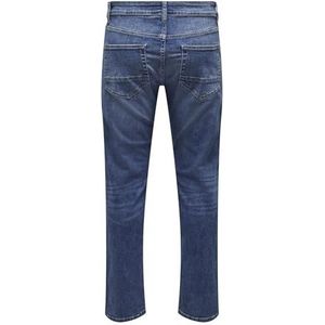 Only & Sons Slim Jeans voor heren, Medium Blauw Denim