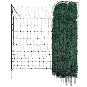 Ako Agrartechnik Dieraccessoires, elektrisch net, dubbele punt voor het fokken van gevogelte, groen, 50 m x 112 cm, 1