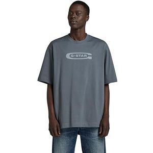 G-STAR RAW Old School Logo Boxy T-shirt voor heren, Grijs (Axis D23904-c336-5781)