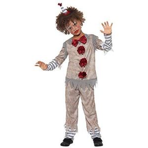 Smiffy's 49844 m vintage clownskostuum voor jongens, grijs/rood, maat M - leeftijd 7-9 jaar