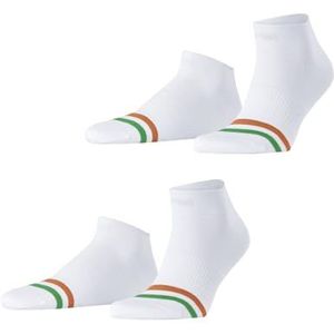 ESPRIT Accent Stripe M Sn Set van 2 paar korte katoenen sokken met patroon sportsokken voor heren (2 stuks), Wit (witmix 2020).